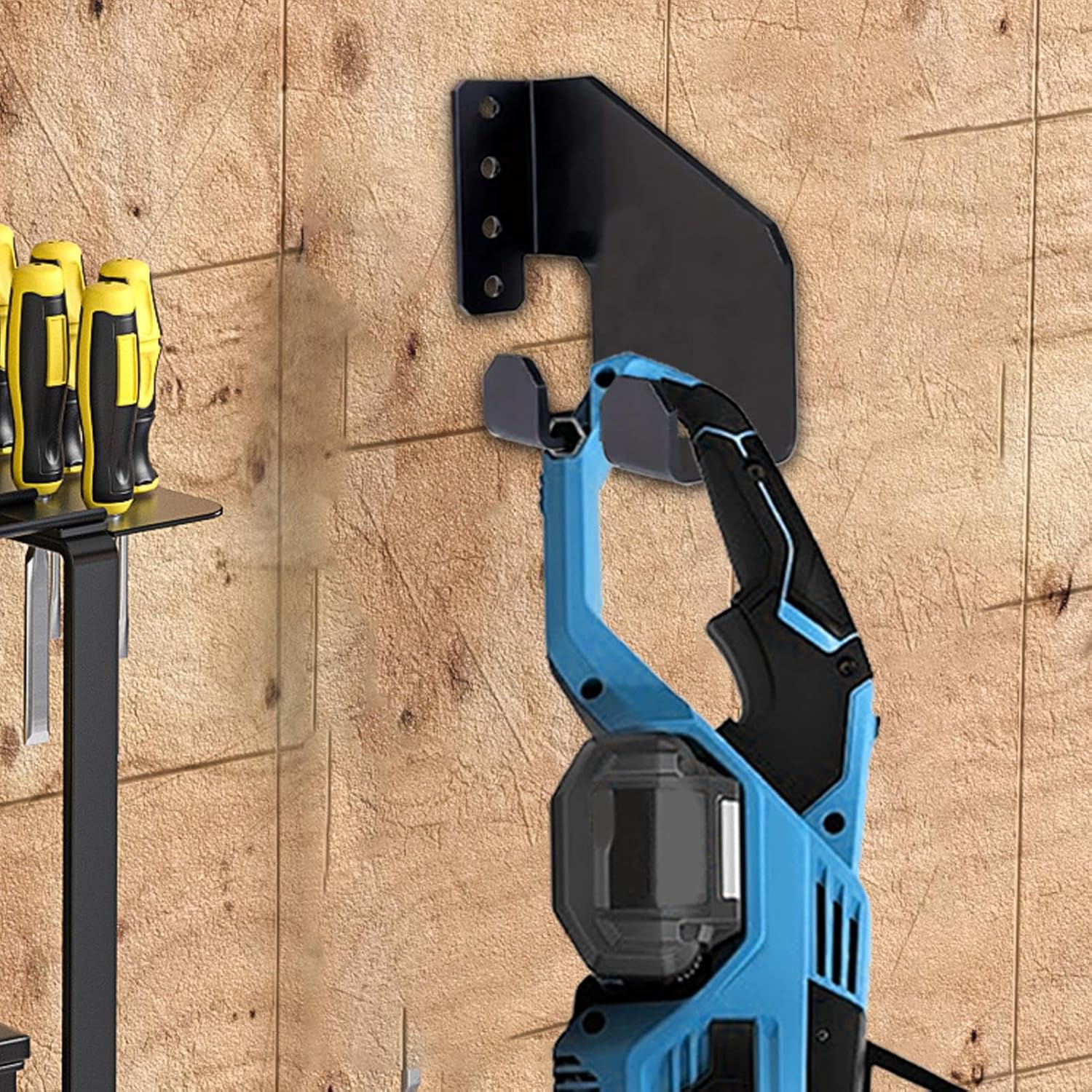  Générique Porte-Tronçonneuse, Organisateur D'Outils De Jardin Résistant, Étagère De Stockage Multifonction Pour Scie à Chaîne Atelier Garage Jardin