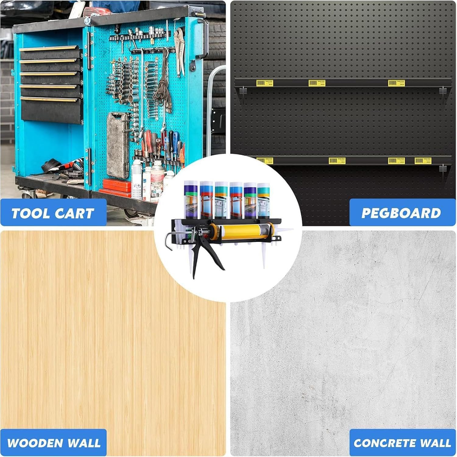 GENERIC Support Mural Robuste Pour Buse De Mastic - Rangement De Calfeutrage à La Main Pour Travailleurs De La Construction, Rénovateurs, Bricoleurs, Personnel D'entretien