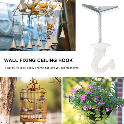  ULTECHNOVO Crochets De Plafond Et Décoration D'espace Pratique Pour Rangement Suspendu En Alliage De Zinc Lot De 4 Pliables Robuste, Faciles à Installer