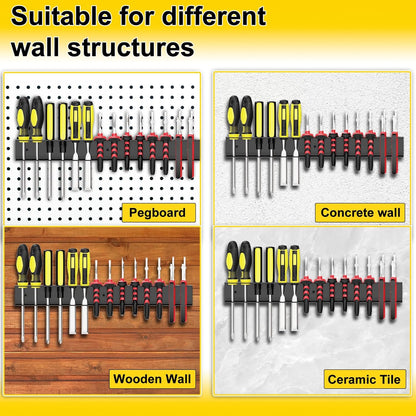  Lot De 2 Supports Muraux Pour Tournevis, Organiseur De Pinces, Support Mural Pour Tournevis, Rangement D'outils De Garage Pour Garage, Atelier, Bord D'établi