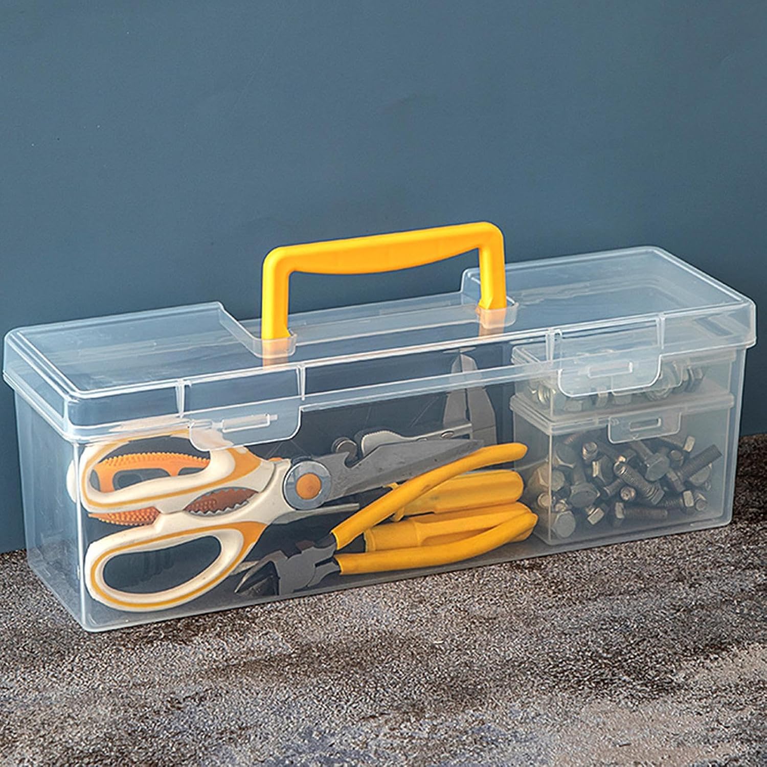  Organisateur De Petite Boîte à Outils | Organisateur De Composants,Boîte De Stockage Compartimentée Transparente Pour Marqueurs Pinces Clés Écrous Électronique Perles Loisirs Créatifs