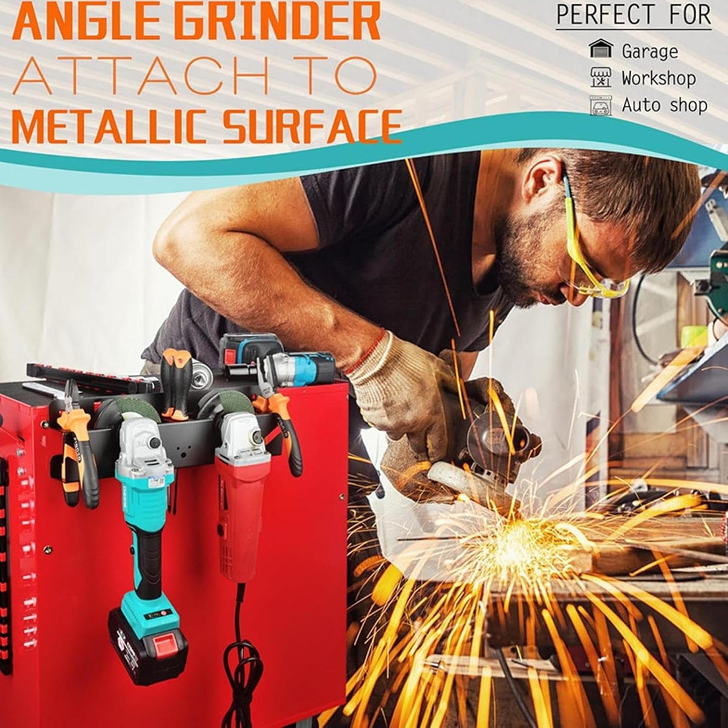  Support De Meuleuse D'angle, Support De Rangement Pour Meuleuse D'angle, Organisateur Mural, Solutions De Rangement D'outils, Organisation De Garage, Porte-outils Multifonctionnel, Rangement D'outils