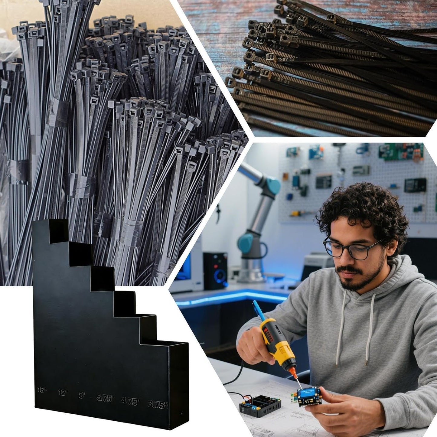  Organiseur De Fermeture éclair | Support Mural Robuste Pour économiser De L'espace – Pour L'organisation De La Gestion, Panneau Perforé, Atelier, Buanderie
