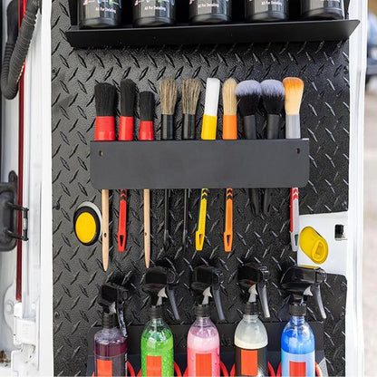 GENERIC Support De Rangement Pour Outils – Support De Brosse Rectangulaire Pour Voiture, Garage, Van | Design Mural Avec Fentes, Solution De Rangement Pour économiser De L'espace Pour L'entretien Automobile
