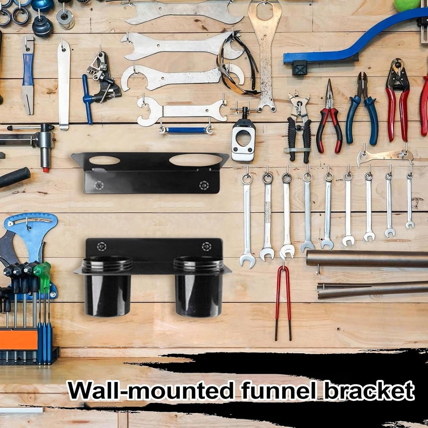  Générique Rangement Pour Entonnoirs à Huile | 2 Pièces Support De Montage | Support Fixation Murale Pour Camping Abri Atelier Maison Bureau