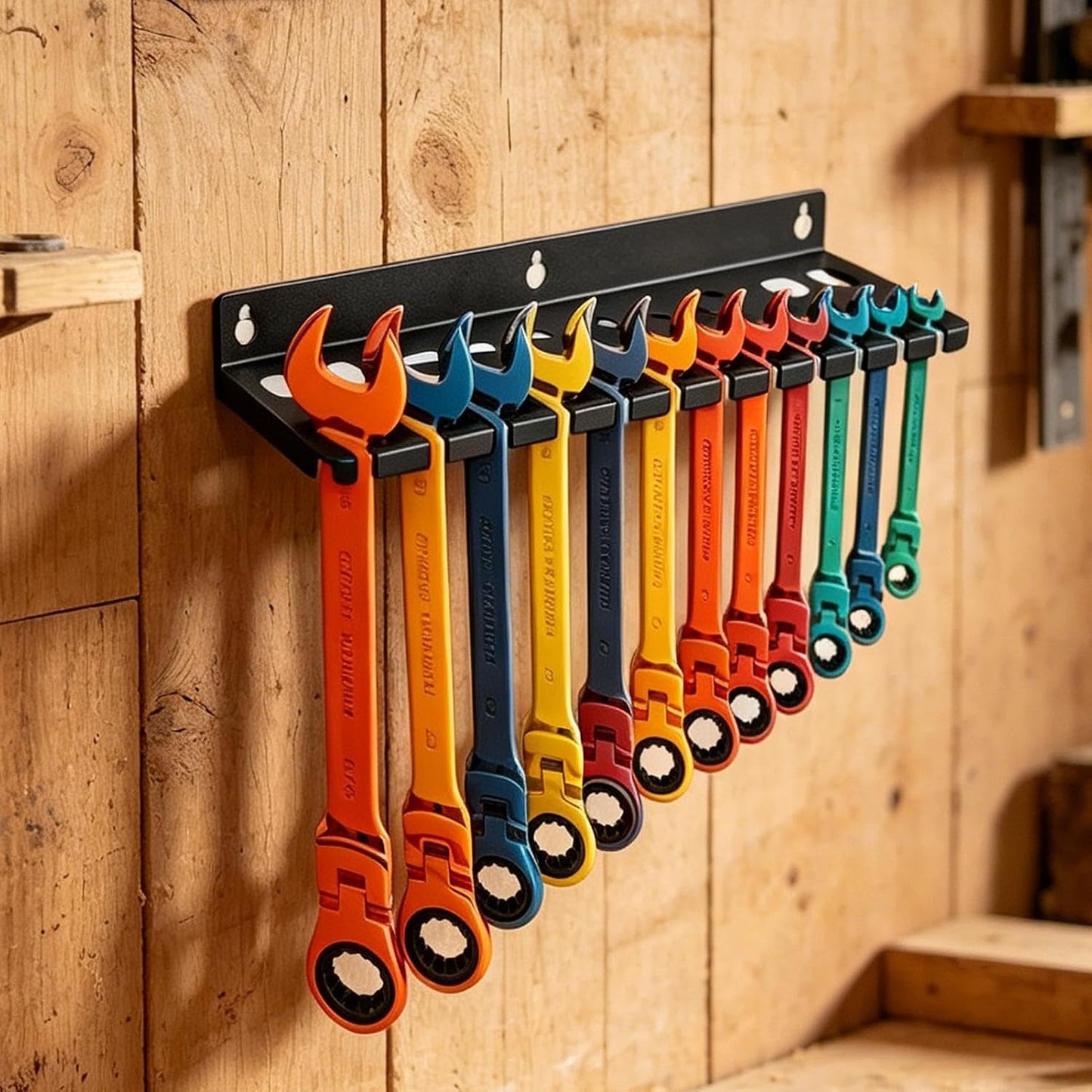  Supports Et Organiseurs Muraux De Clés, 12 Fentes En Fer Robuste Et Gain De Place, Support Mural Pour Clés, Pour Tournevis Hexagonaux Cliquet Cutter Ciseaux Maison Garage Atelier Espace Travail
