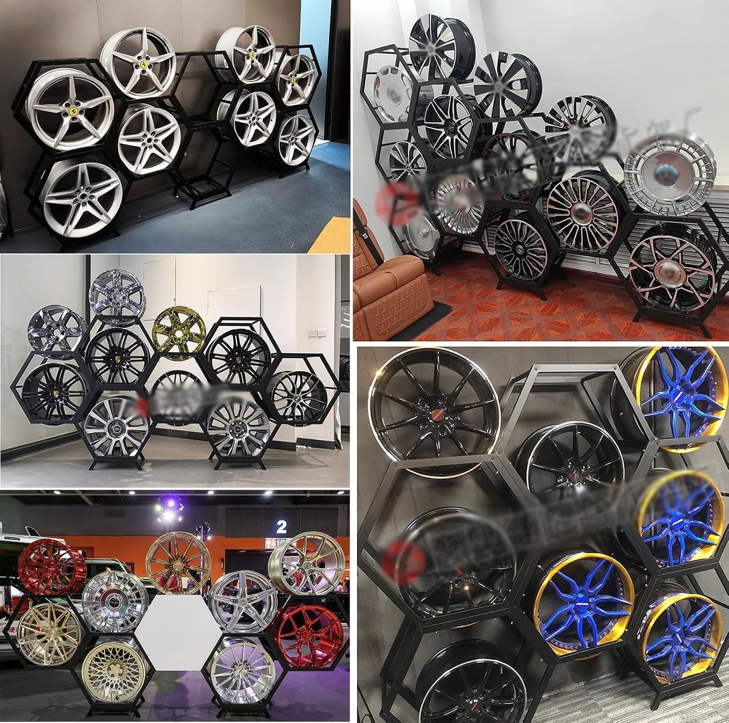 Générique Présentoir Empilable Pour Jantes De Pneus En Acier – Support Multi-pneus Pour Garage Et Atelier, Solution De Rangement Pour Moyeux De Roue De Voiture (Style 1-A)