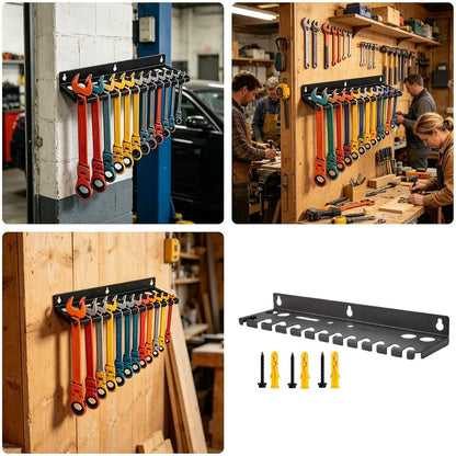  Supports Et Organiseurs Muraux De Clés, 12 Fentes En Fer Robuste Et Gain De Place, Support Mural Pour Clés, Pour Tournevis Hexagonaux Cliquet Cutter Ciseaux Maison Garage Atelier Espace Travail