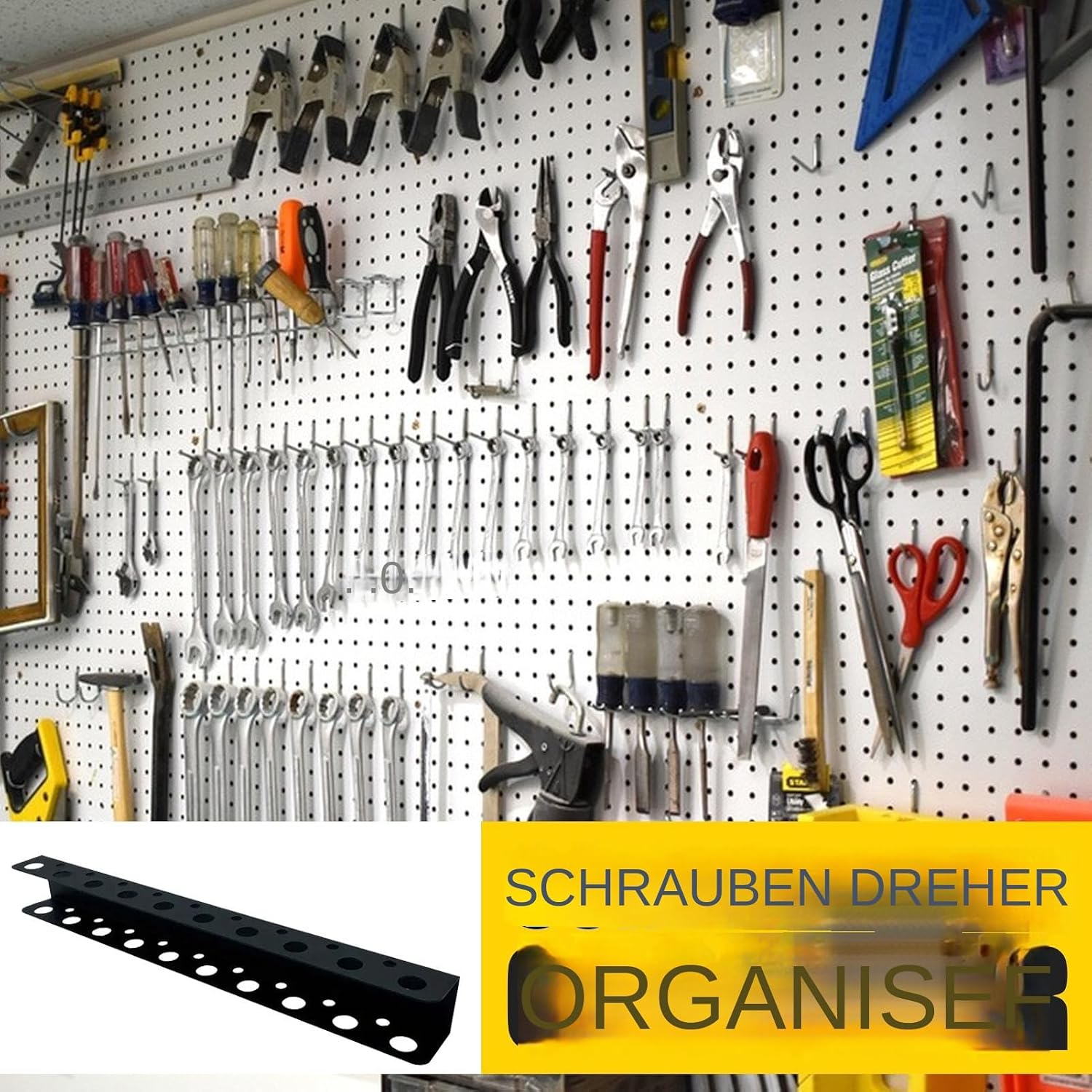 Support De Tournevis - Support Mural - Organisateur D'outils Peu Encombrant - Rangement Multifonction Pour Clés à Molette, Rallonges, Cliquets, Pinces, Design Stable Et Facile D'accès