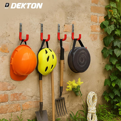  DEKTON Lot De 4 Crochets Muraux à Usage Général De 12 Cm X 8,5 Cm – Capacité Maximale De 25 Kg | Idéal Pour Accrocher Des Outils, Manteaux, Sacs, Et Plus Encore | Construction En Métal Durable Et